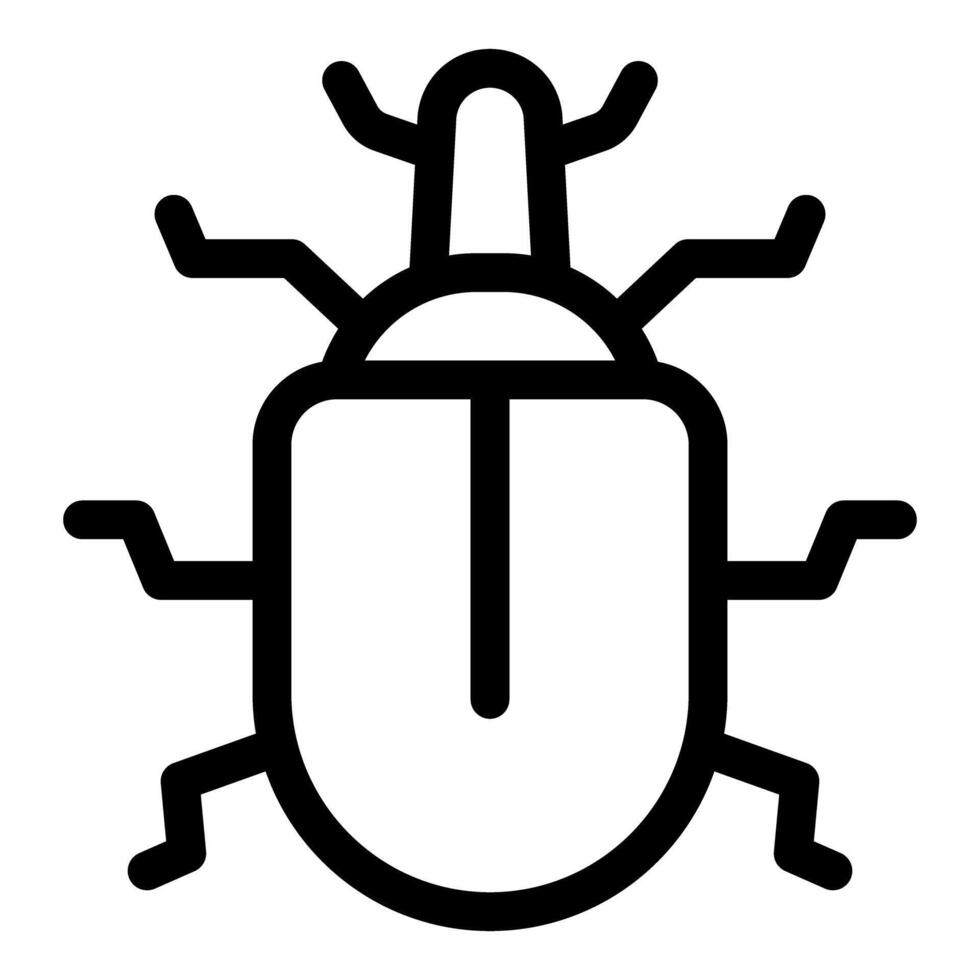 computadora error es agresor computadora ratón, sencillo negro línea icono vector