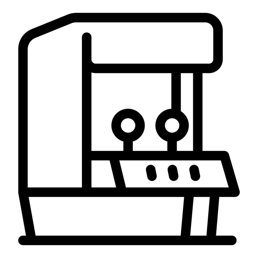 Arcade game machine featuring two joysticks and buttons for playing vector