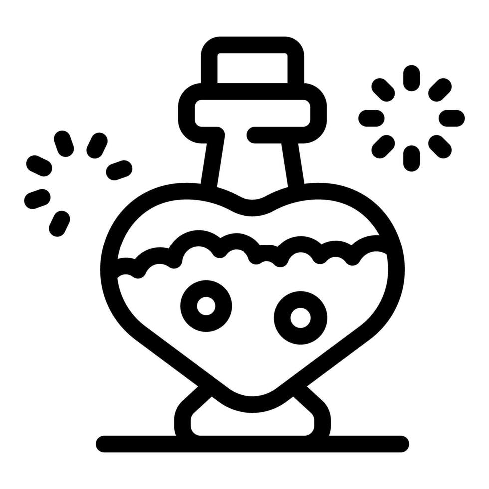 Love potion sparkling with magic effect in bottle with cork vector