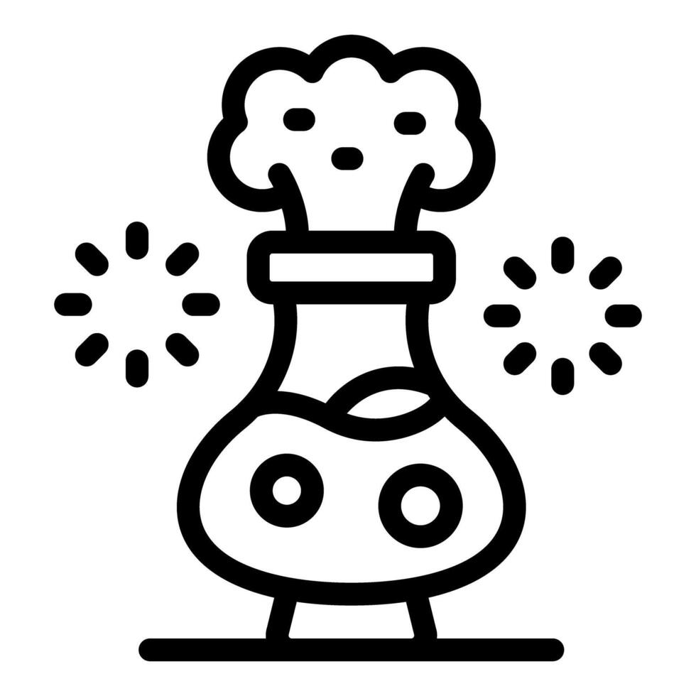 Chemical flask bubbling experiment boiling over icon vector