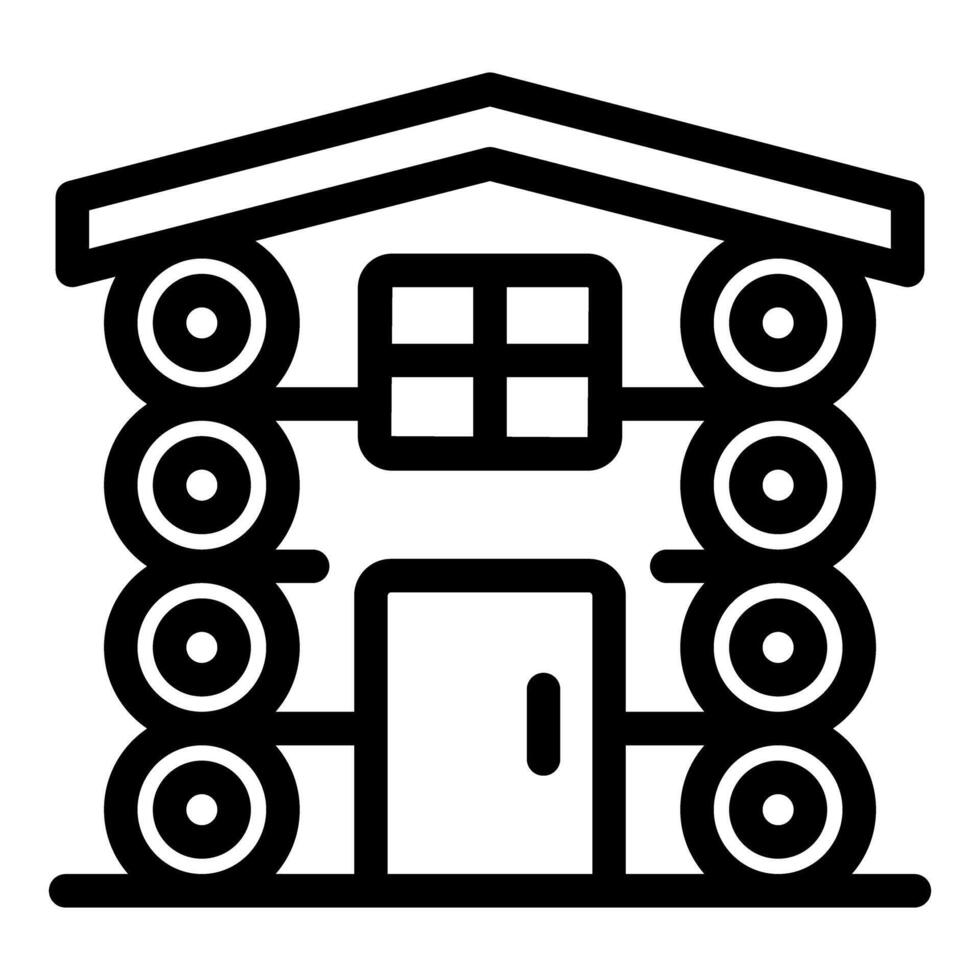 Wooden log cabin facade showing traditional building techniques vector