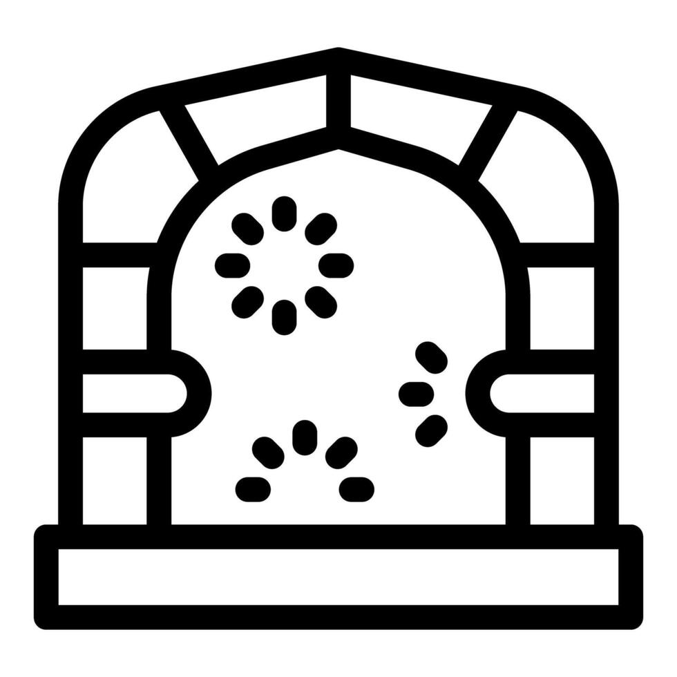 Fireworks exploding over archway entrance at night during celebration vector
