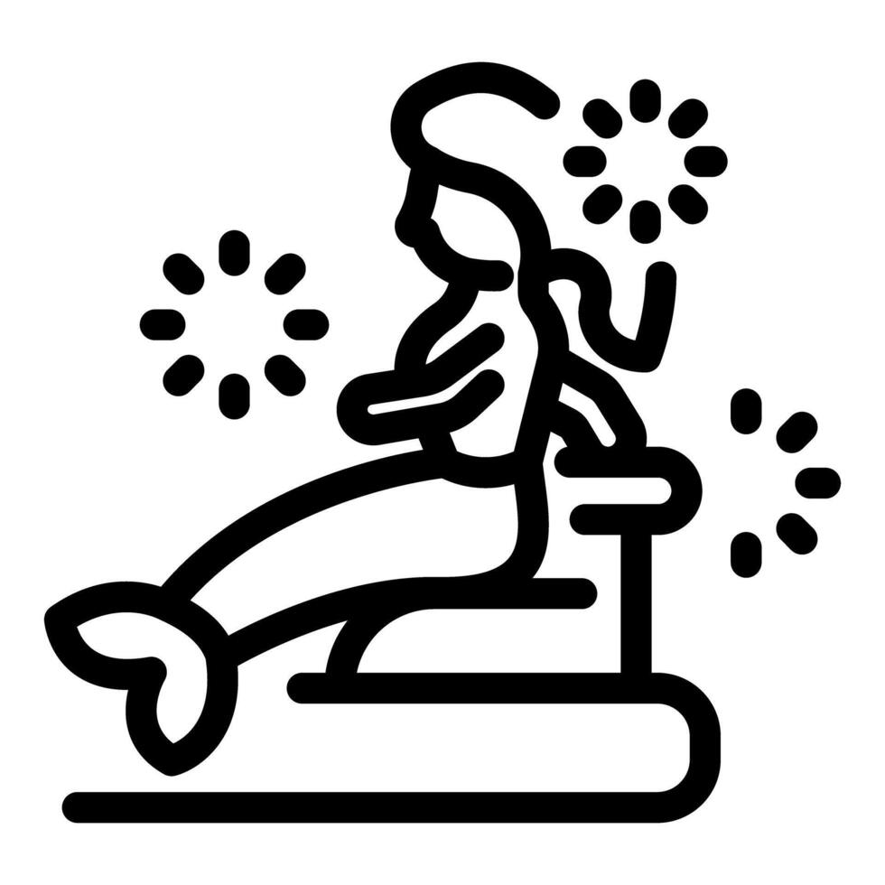 Mermaid sitting on a stone throne surrounded by sparkling stars vector