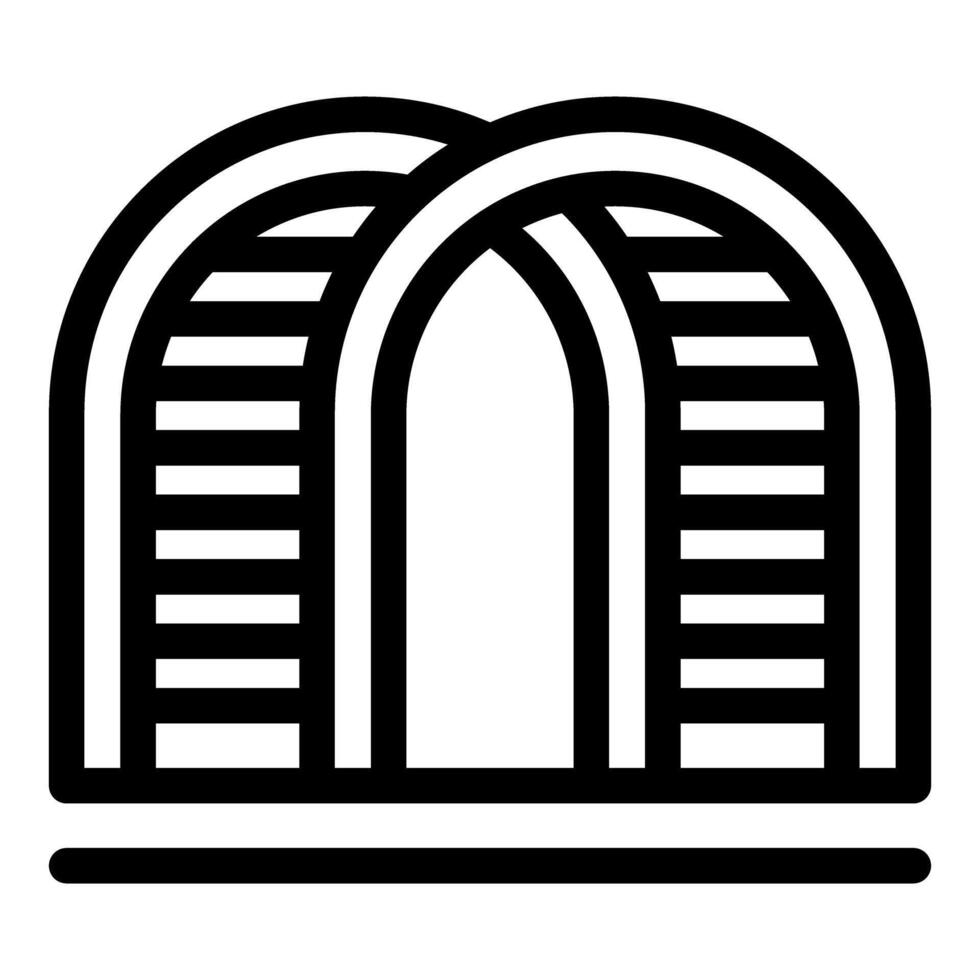 Double archway forming tunnel entrance with striped sides vector