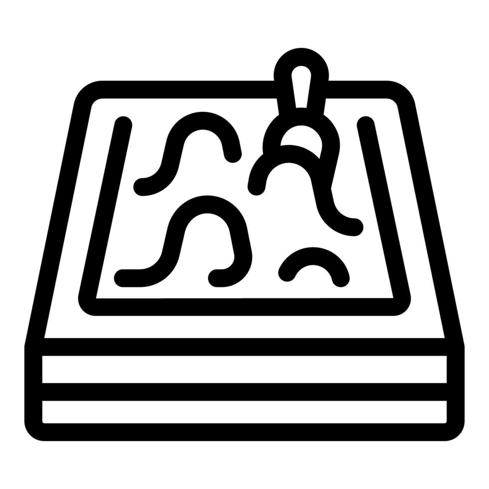 Sandbox with rake for playing kids toy for sandpit playing on playground vector
