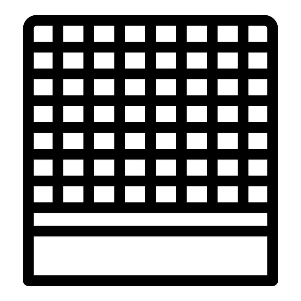 Black outline icon representing a waffle maker heating up vector