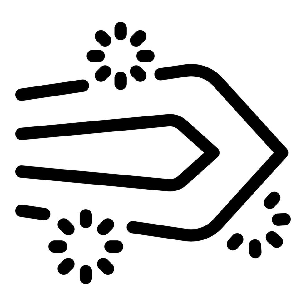 Arrow flying through air creating motion effect with speed lines vector