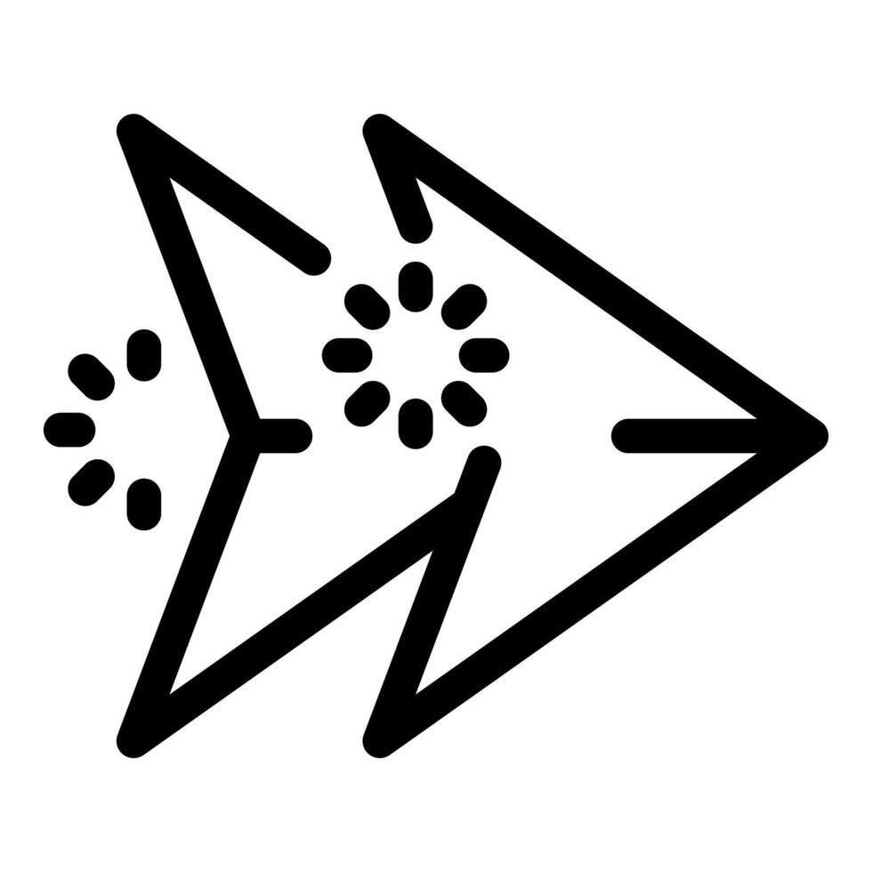 Fast forward button icon showing double arrows moving forwards quickly vector
