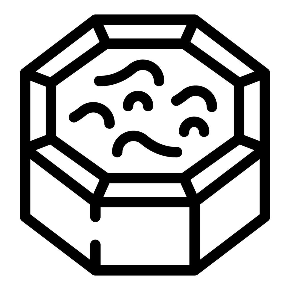 Octagon empty hot tub relaxing with water steam bubbles icon vector