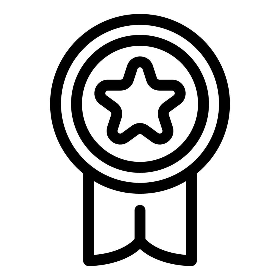Round award ribbon with star showing success vector