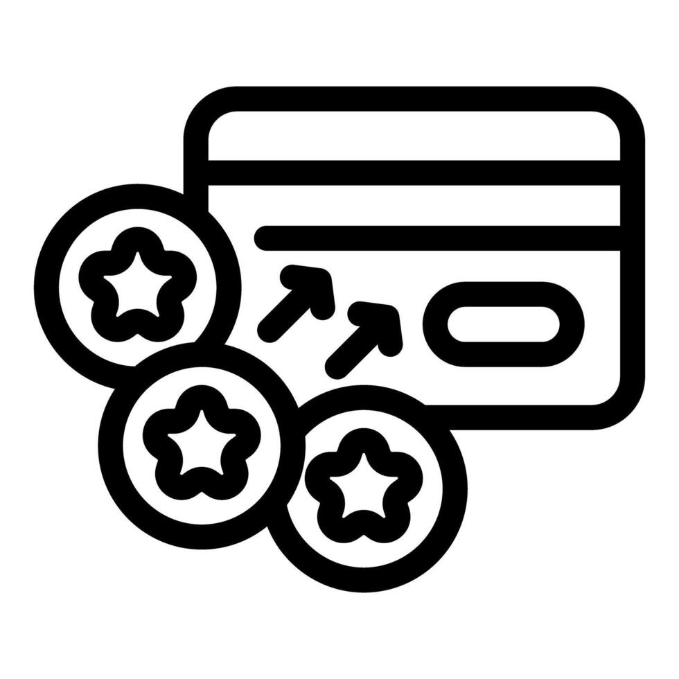 Credit card increasing loyalty program status with stars vector