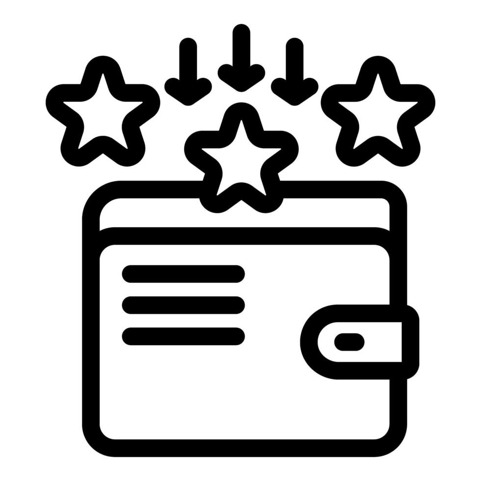 Wallet receiving five stars rating from above vector