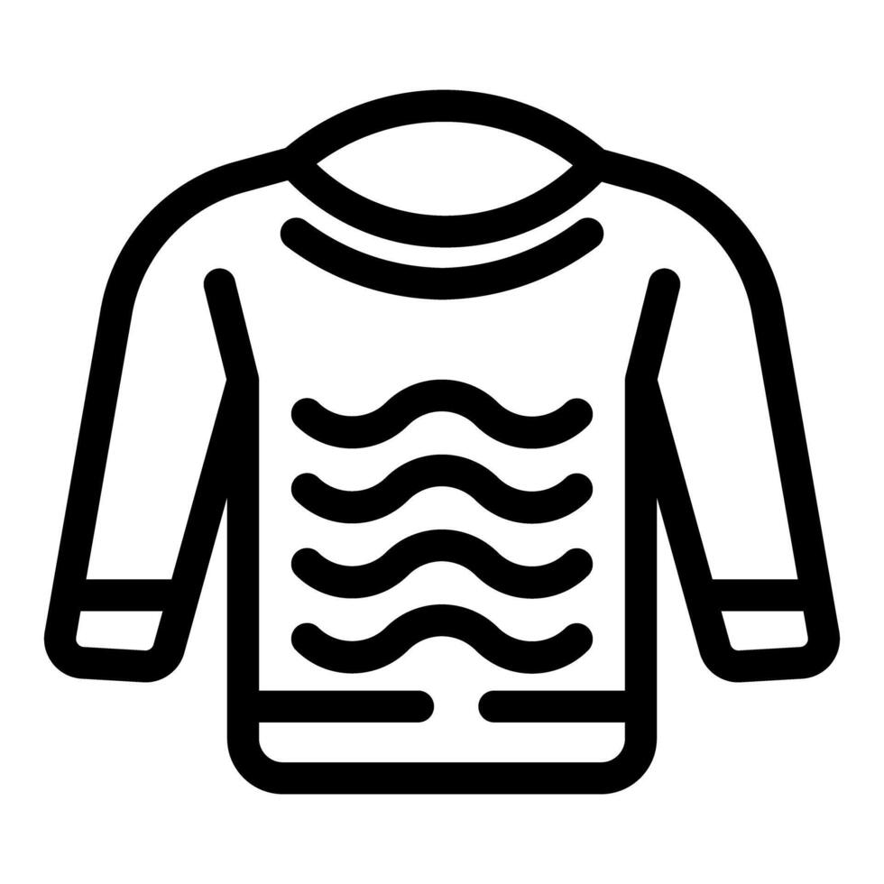 Warm winter sweater showing wavy stripes pattern icon vector