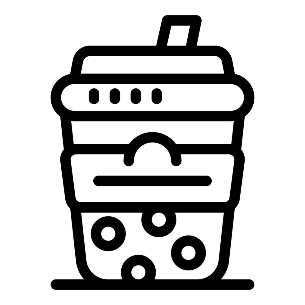 Bubble tea cup with straw representing taiwanese drink and boba concept vector
