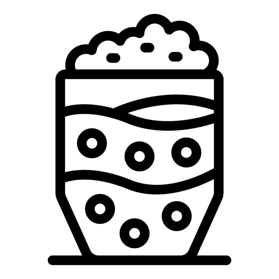 Boba tea with tapioca pearls and whipped cream being prepared in a plastic cup vector