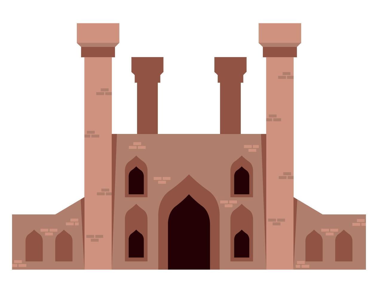 An illustration of a mosque with two towers vector