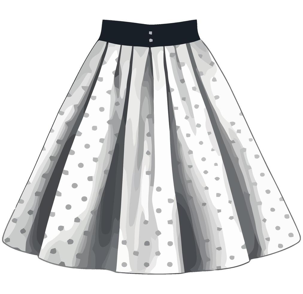 A white skirt with polka dots on it vector