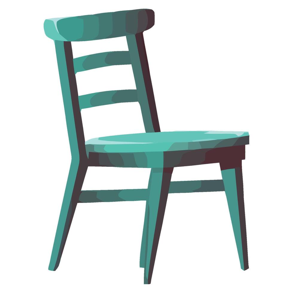 A chair with a wooden seat and back vector