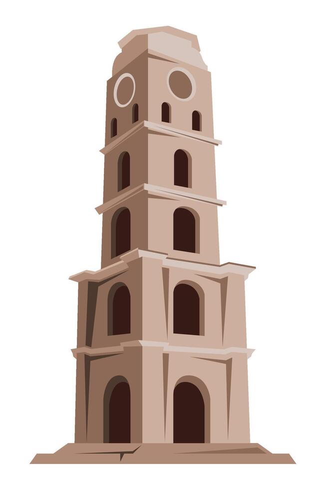 A tower with a clock on top of it vector