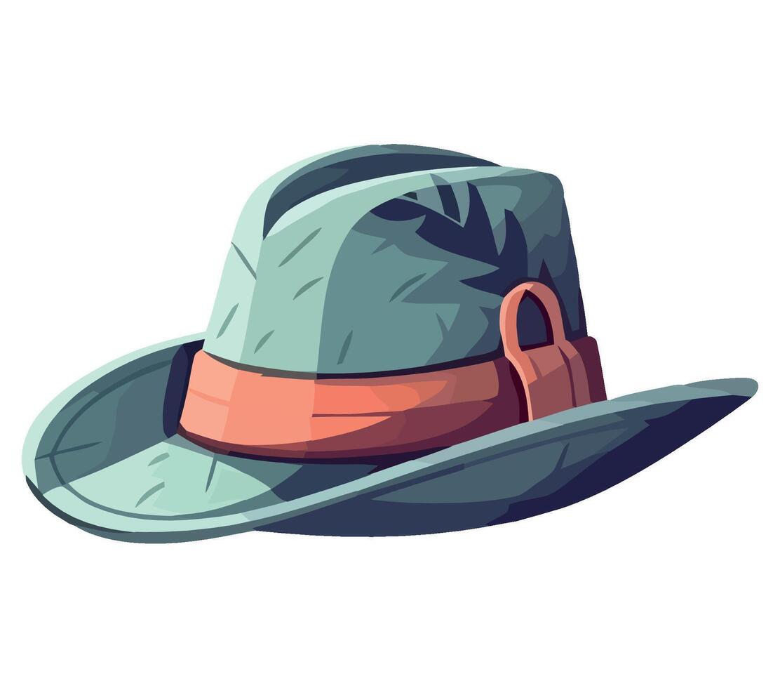 A hat with a red band and a green band vector