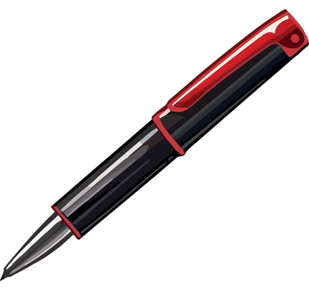 A red and black pen on a white background vector