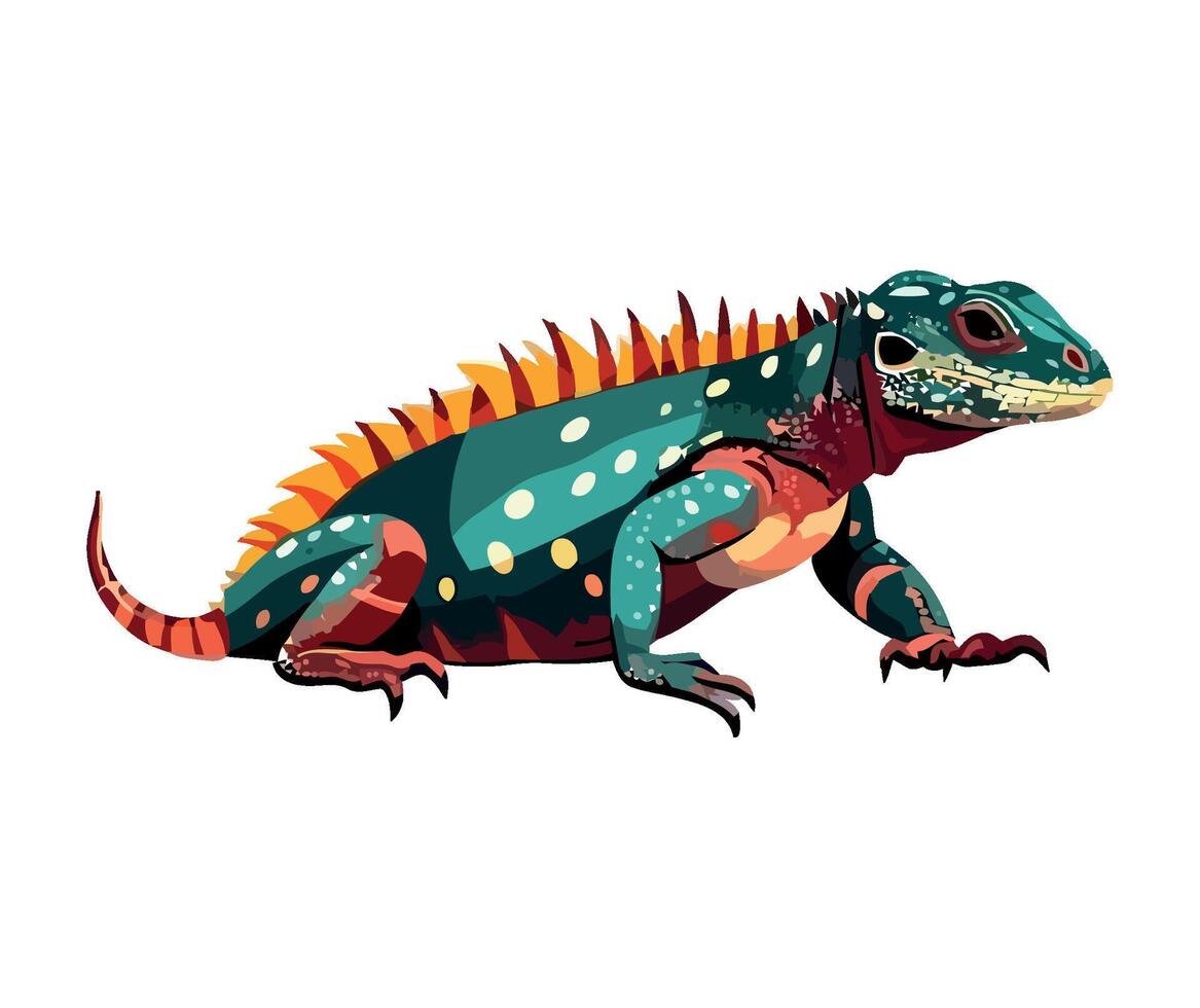 An illustration of a colorful lizard vector