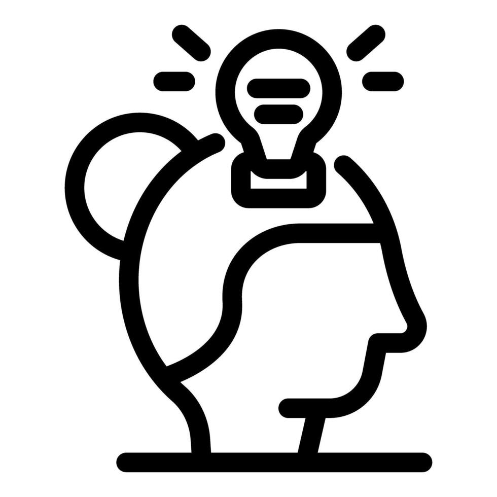 Woman having an idea represented by light bulb vector