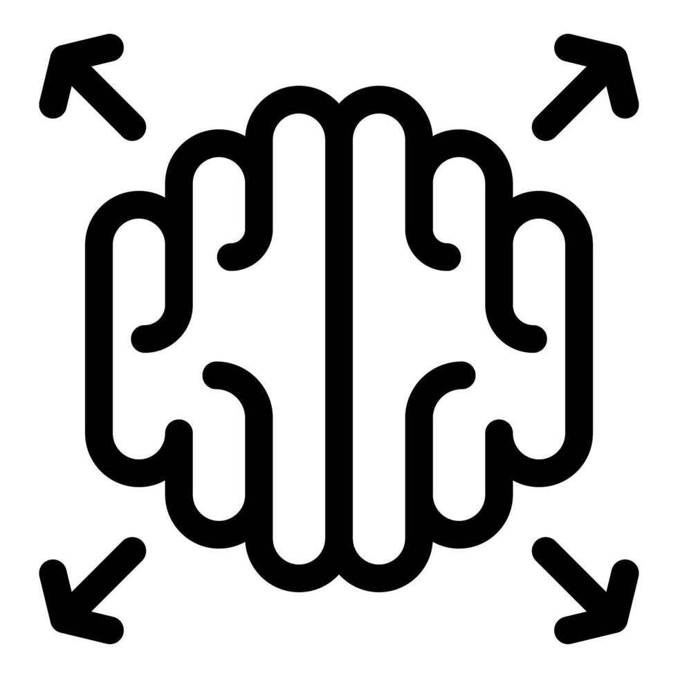 Brain under pressure expanding in different directions vector
