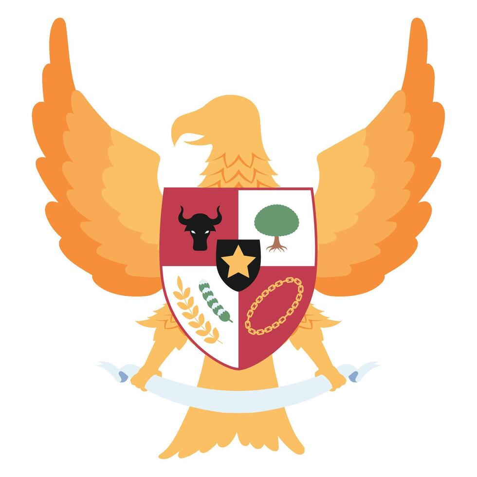 The coat of arms of indonesia vector