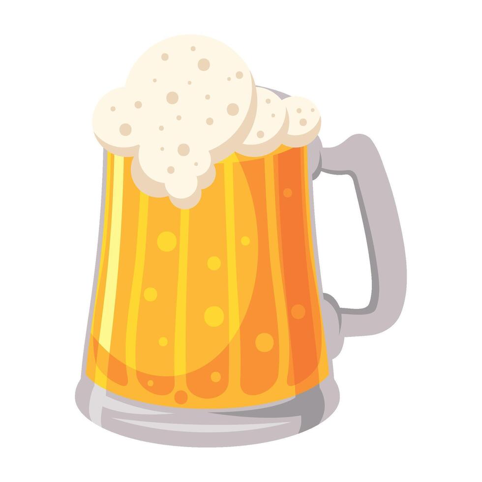 Beer mug with foam illustration vector
