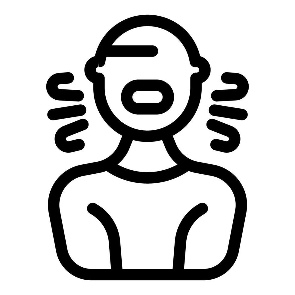 Man screaming loudly with mouth open wide icon vector