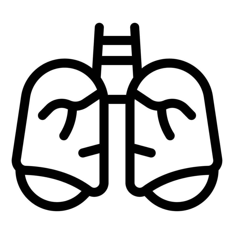 Ladder separating lungs concept icon outline style vector