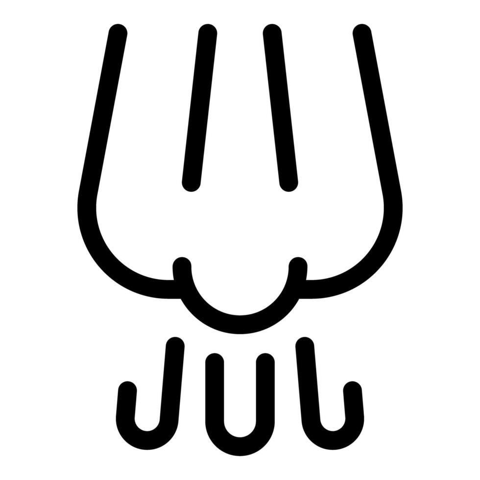 Rocket taking off leaving smoke trail bold line icon vector