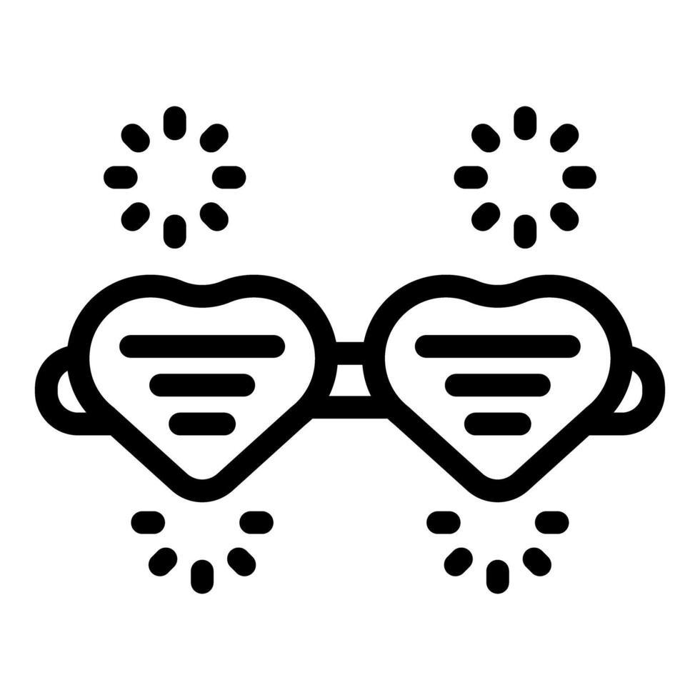 Heart shaped glasses celebrating with sparkling fireworks vector