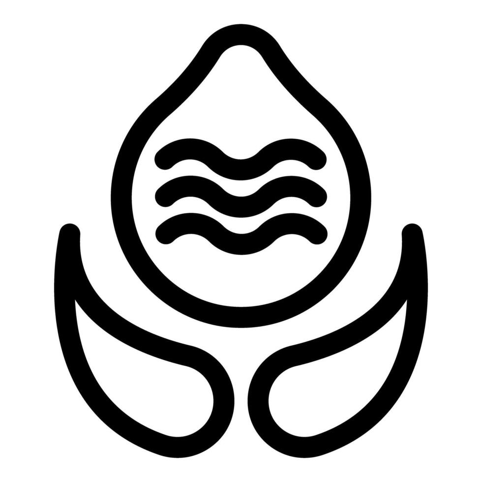 Water drop balancing on plant leaves symbolizing environmental sustainability vector
