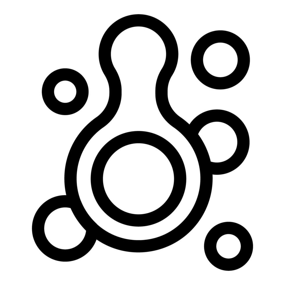 Abstract shape connecting with smaller circles forming a network vector