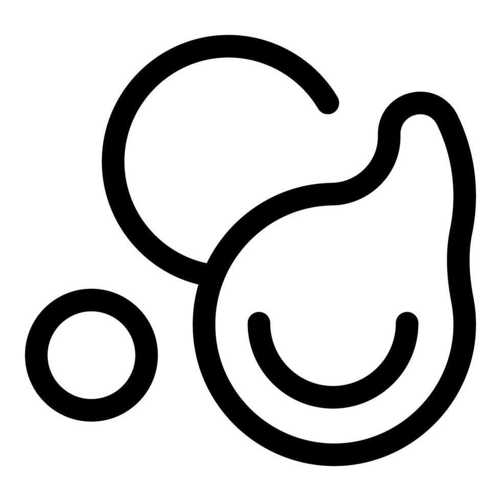Minimalist line art icon depicting three bubbles floating vector