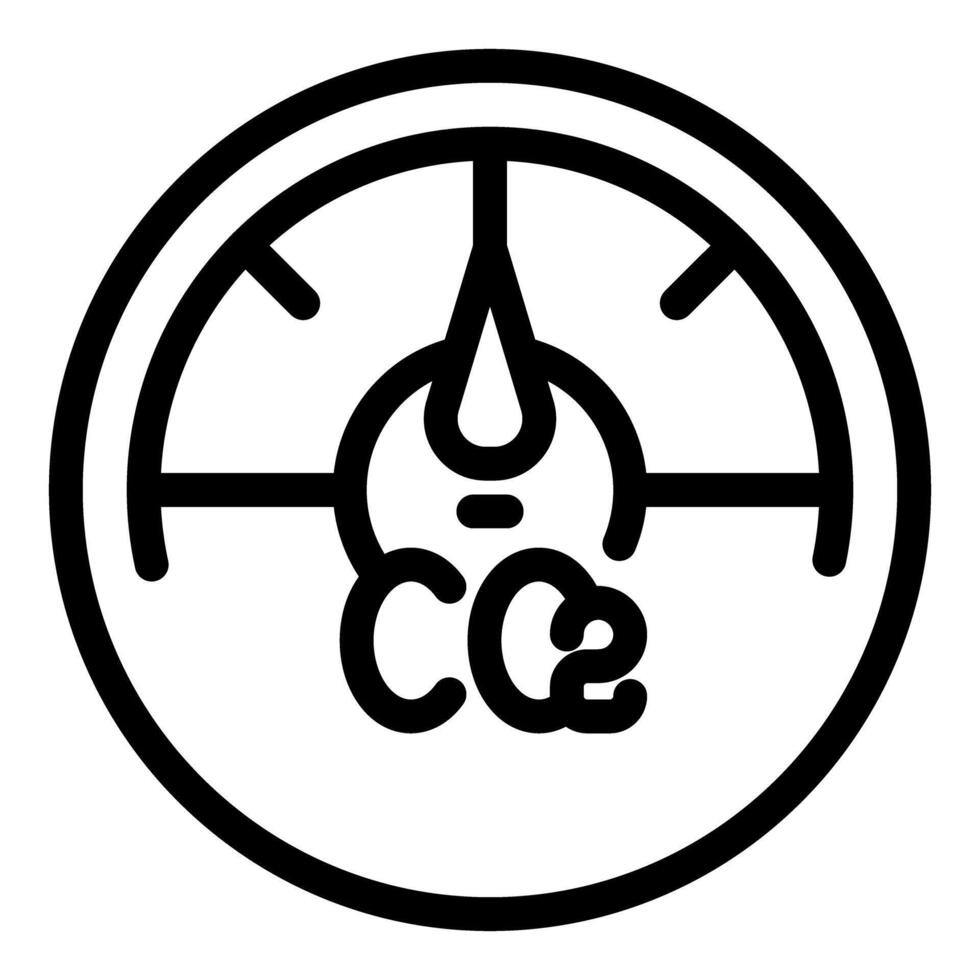 Co2 emission meter showing carbon dioxide level vector