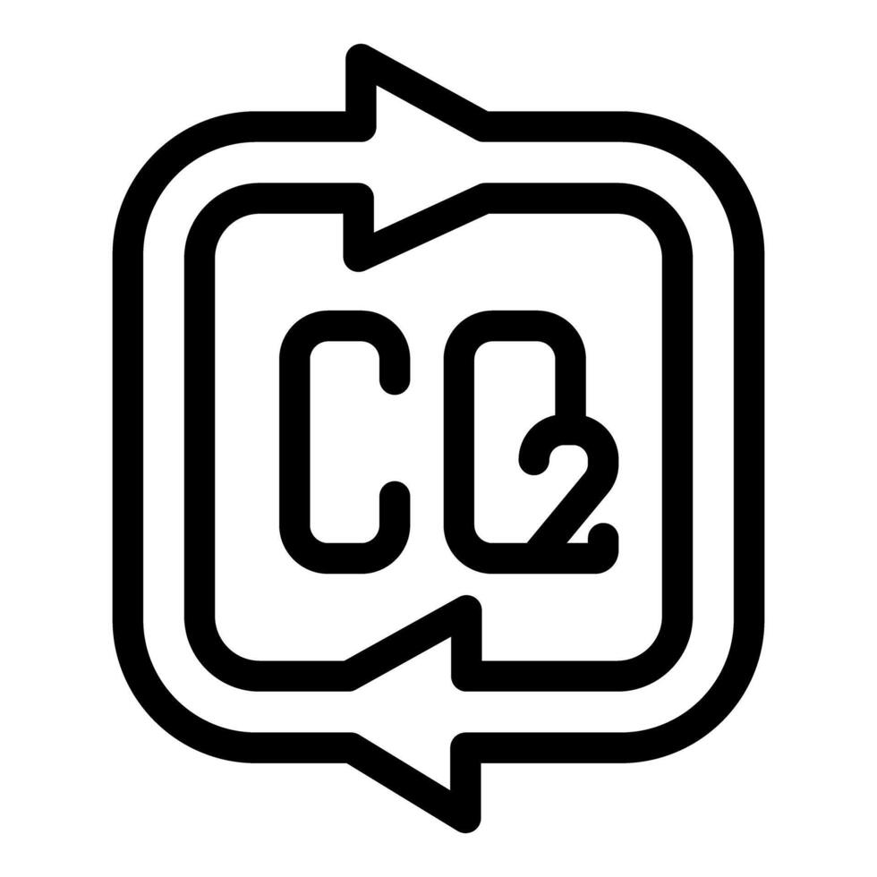Co2 emission reduction with circular economy cycle icon vector