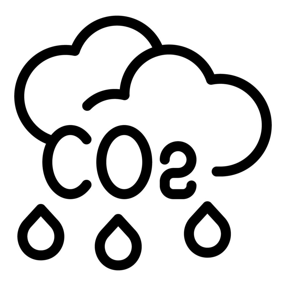 Co2 cloud raining acid rain showing climate change vector