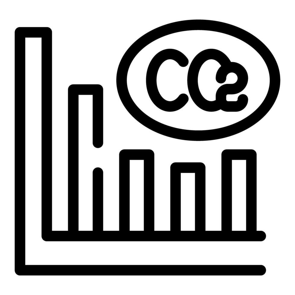 Graph showing increasing co2 emission levels icon vector