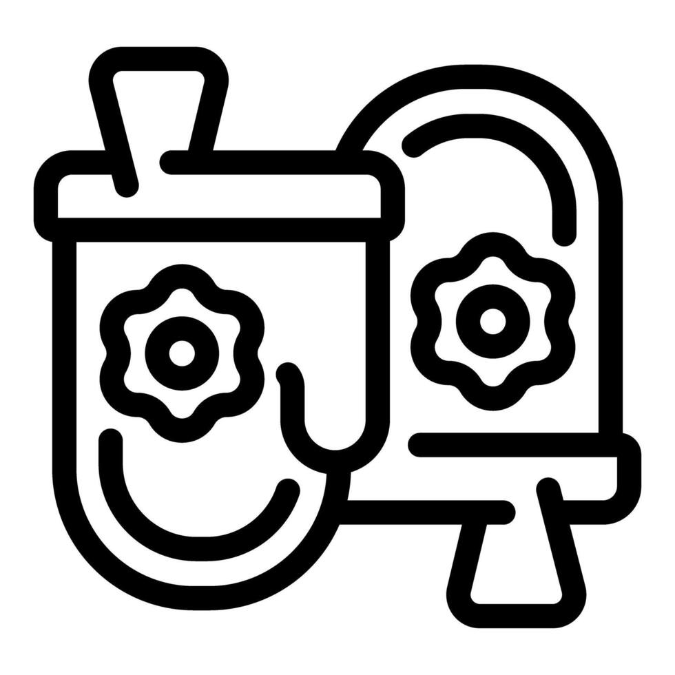 Worker showing a flip chart with a cogwheel during a business presentation vector
