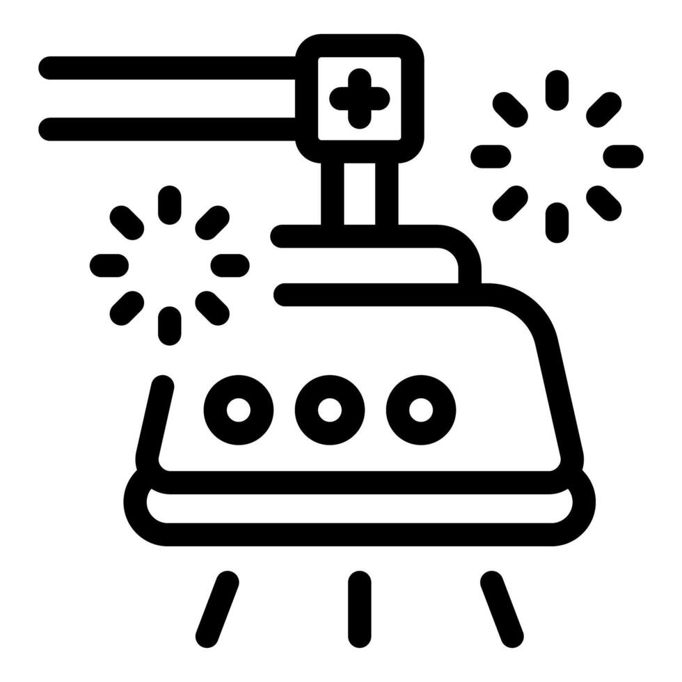 Medical lamp shining light for sterilization icon vector