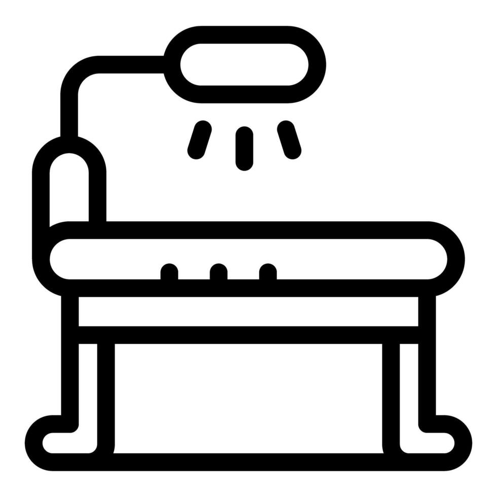 Medical examination table illuminating patient for check up vector