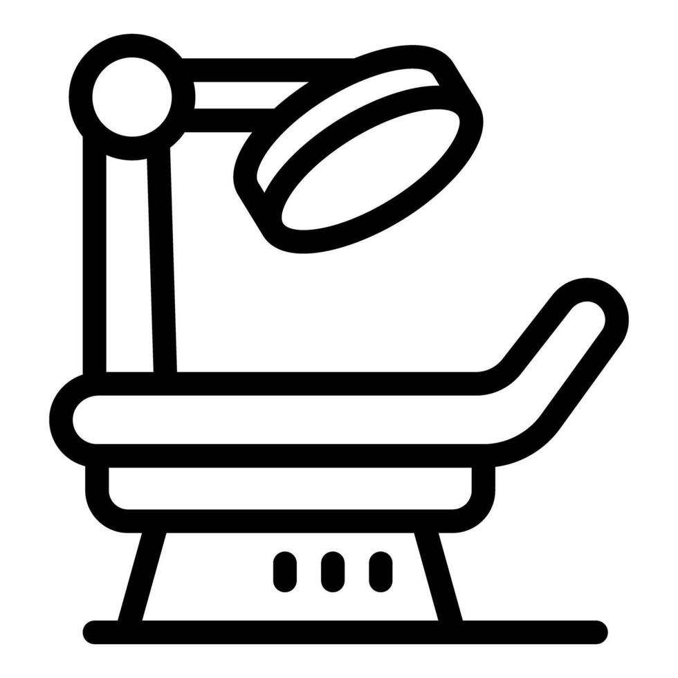 Medical lamp shining over examination table in medical clinic vector