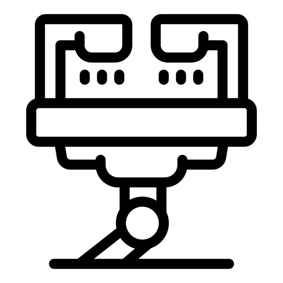 Electric train moving on rails using power supply icon vector
