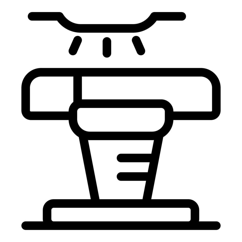 Medical equipment showing operating room light shining on surgical table vector
