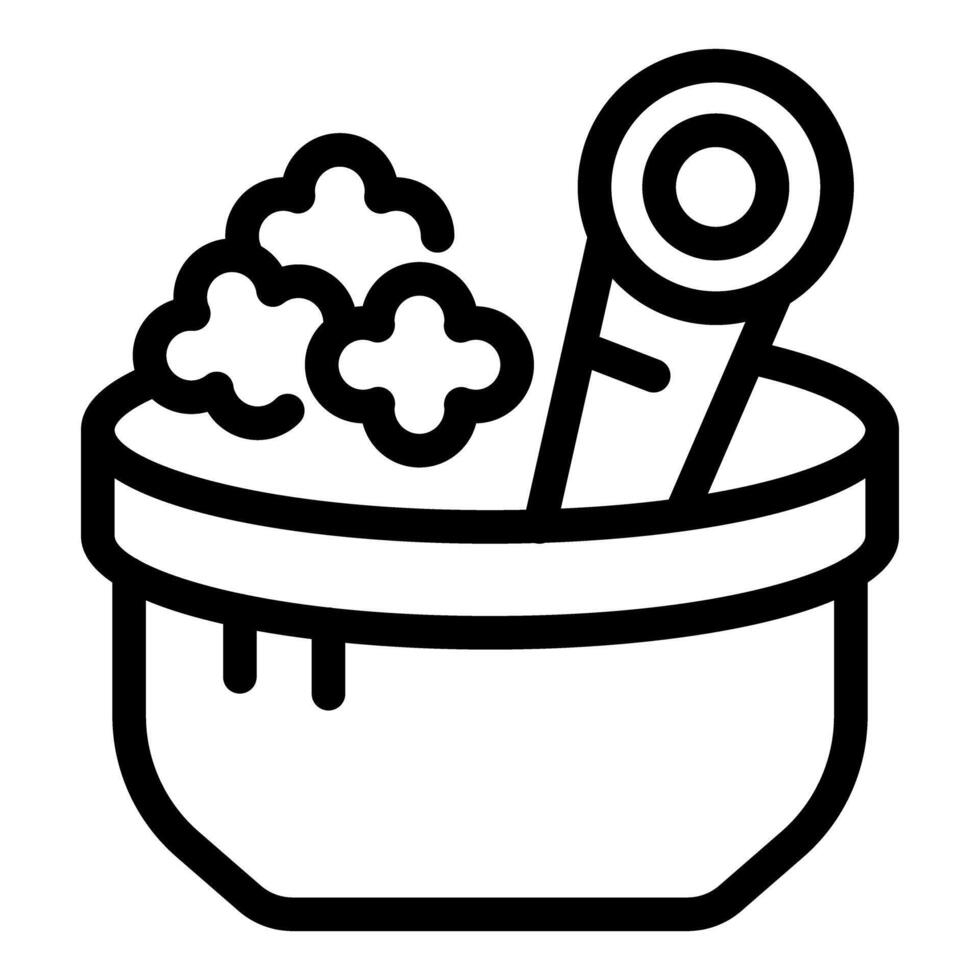 Mixing ingredients in bowl with whisk preparing food line art icon vector
