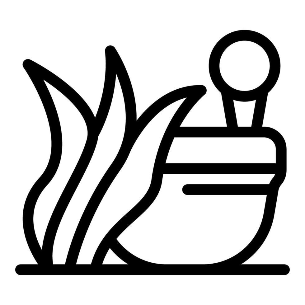 Golf ball resting on tee in tall grass icon vector