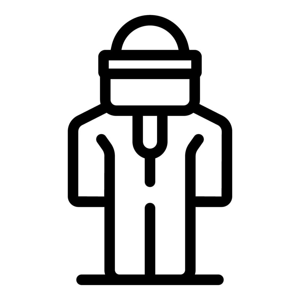 Beekeeper wearing protective suit for working with bees icon vector